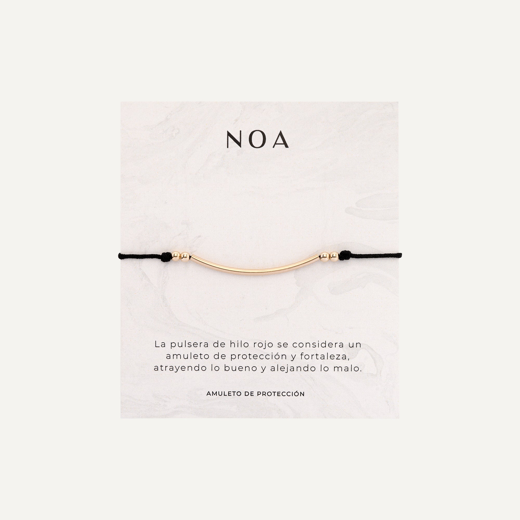 PULSERA ARCO DE HILO NEGRO BAÑO EN ORO