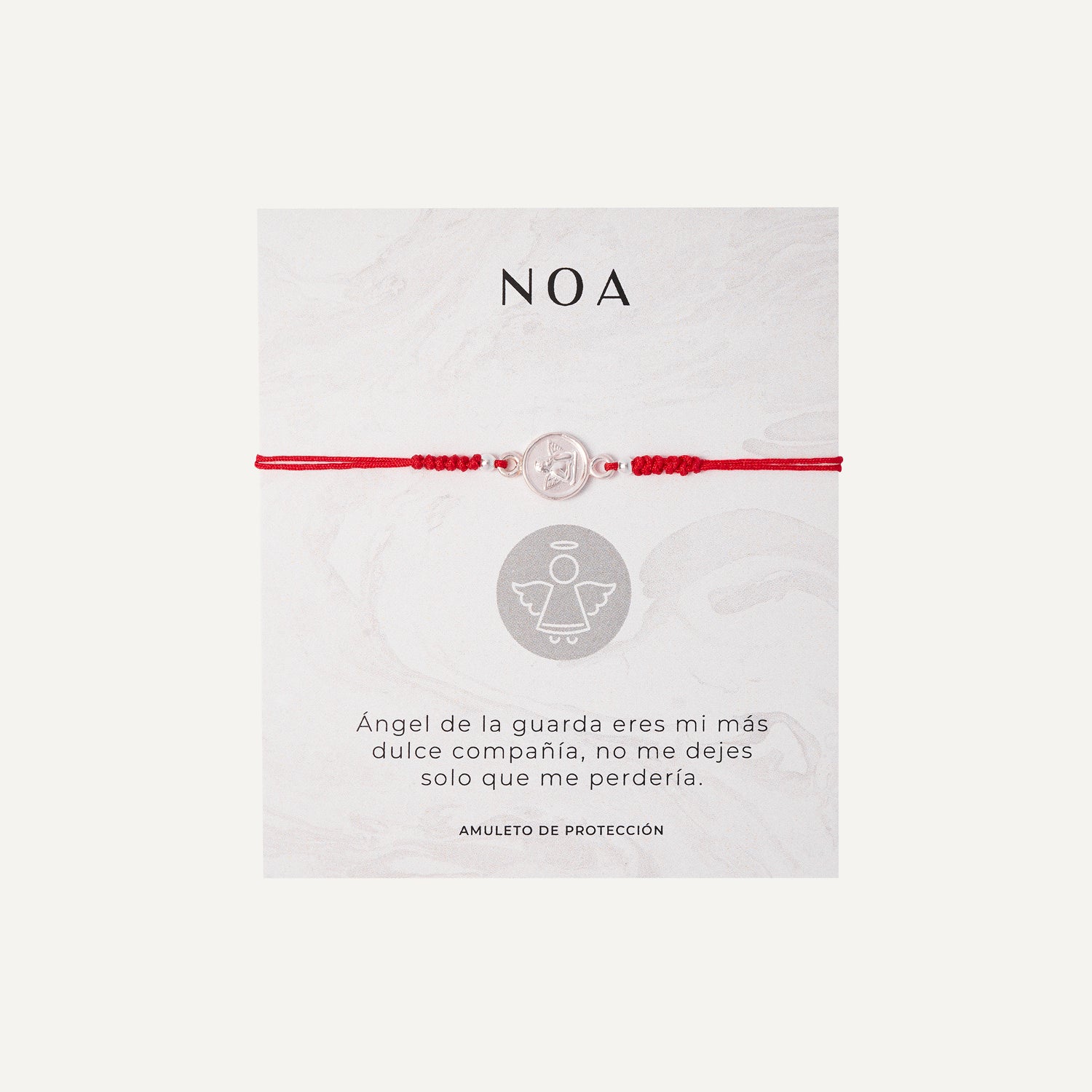 PULSERA DE HILO ROJO MEDALLON ANGEL PLATA
