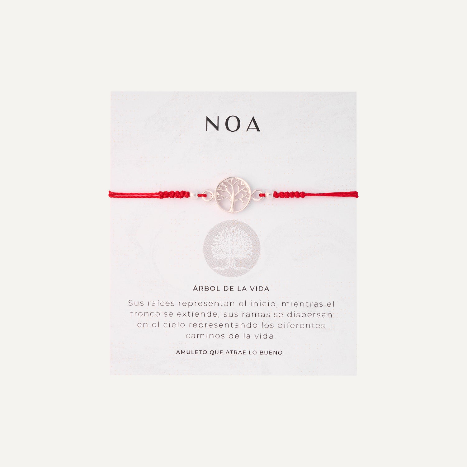 PULSERA DE HILO ROJO ARBOL DE LA VIDA PLATA