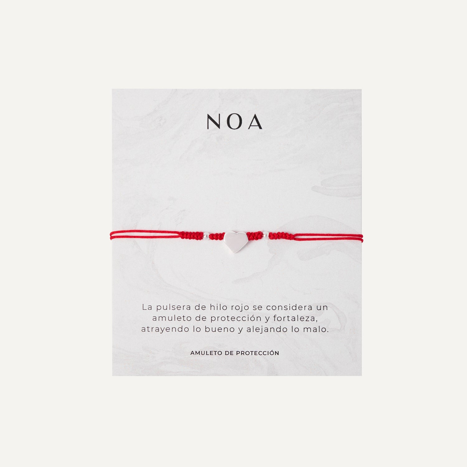 PULSERA CORAZÓN HILO ROJO PLATA