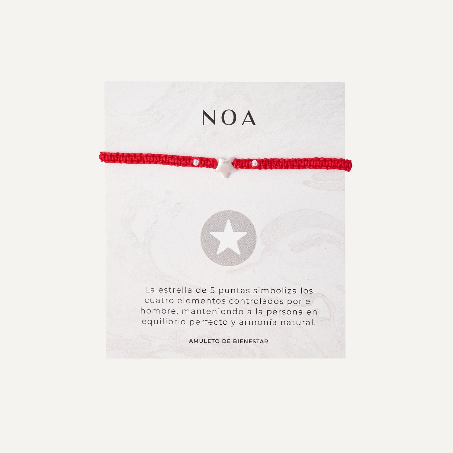 PULSERA DE HILO ROJO TEJIDO ESTRELLA
