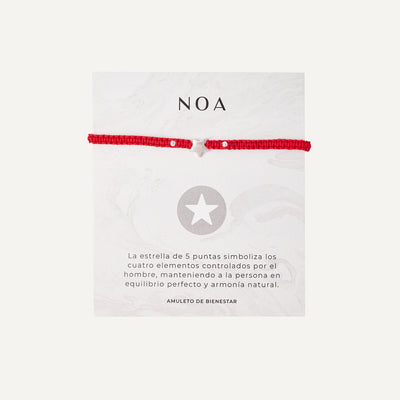 PULSERA DE HILO ROJO TEJIDO ESTRELLA