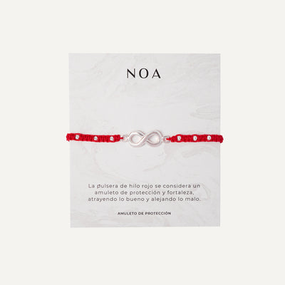 PULSERA DE HILO ROJO TEJIDO INFINITO