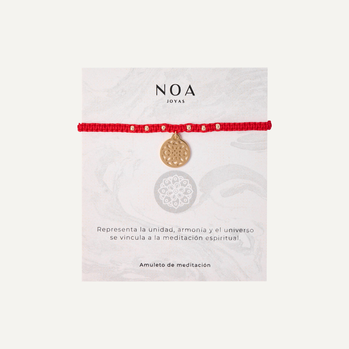 PULSERA DE HILO ROJO MANDALA ARMONÍA GOLFI