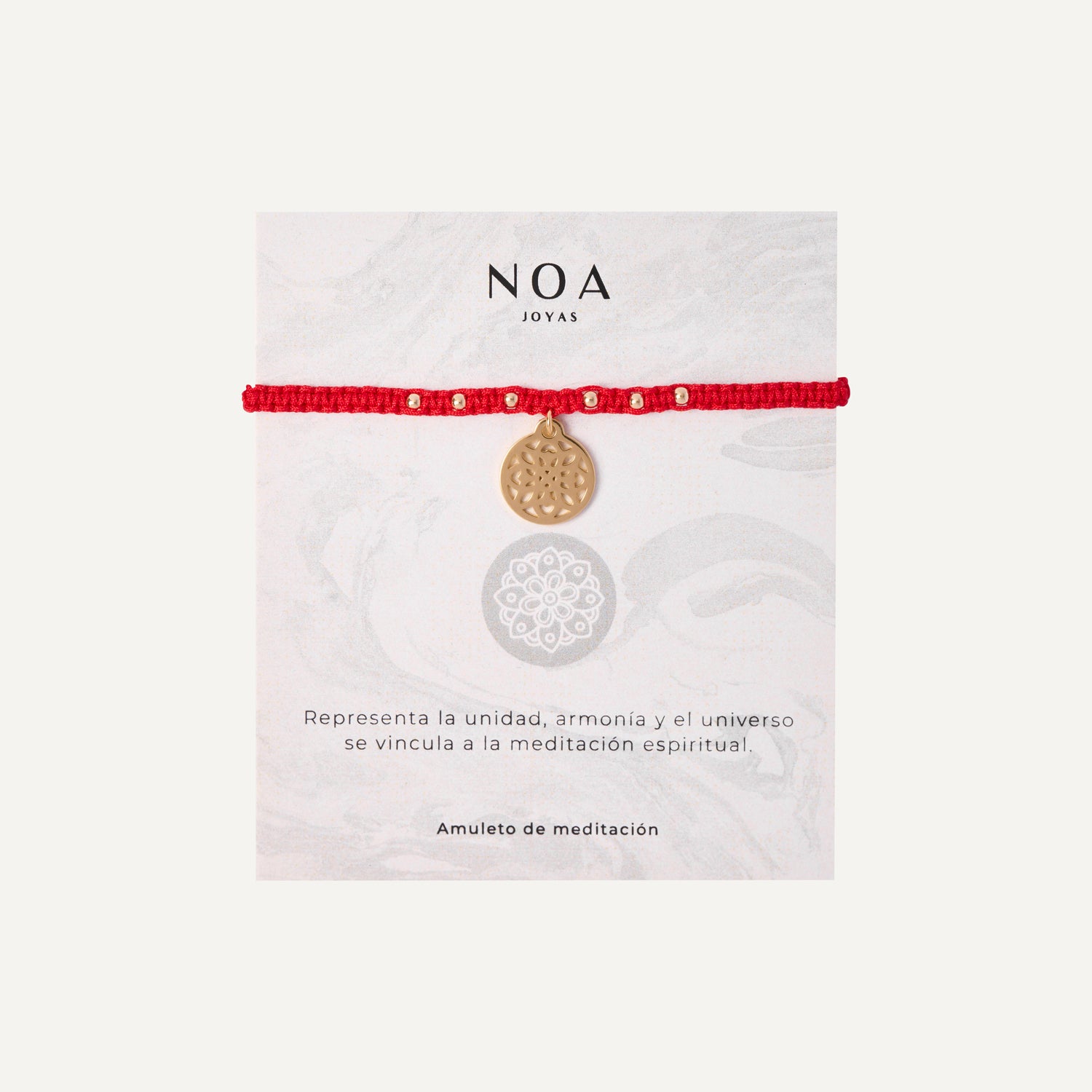 PULSERA DE HILO ROJO MANDALA ARMONÍA GOLFI