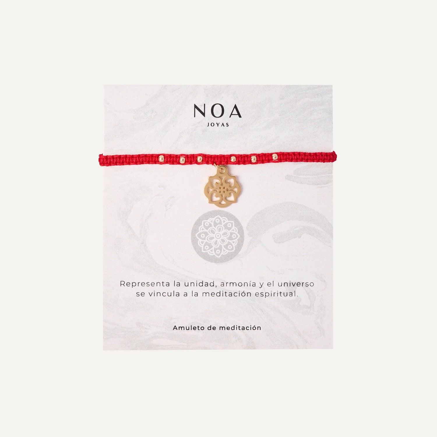 PULSERA DE HILO ROJO MANDALA EQUILIBRIO GOLFI