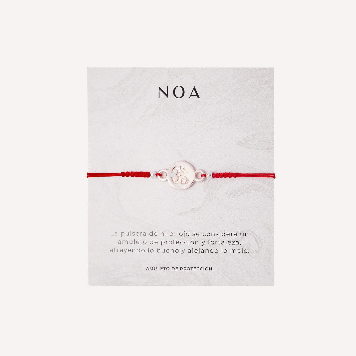 PULSERA DE HILO ROJO OM PLATA