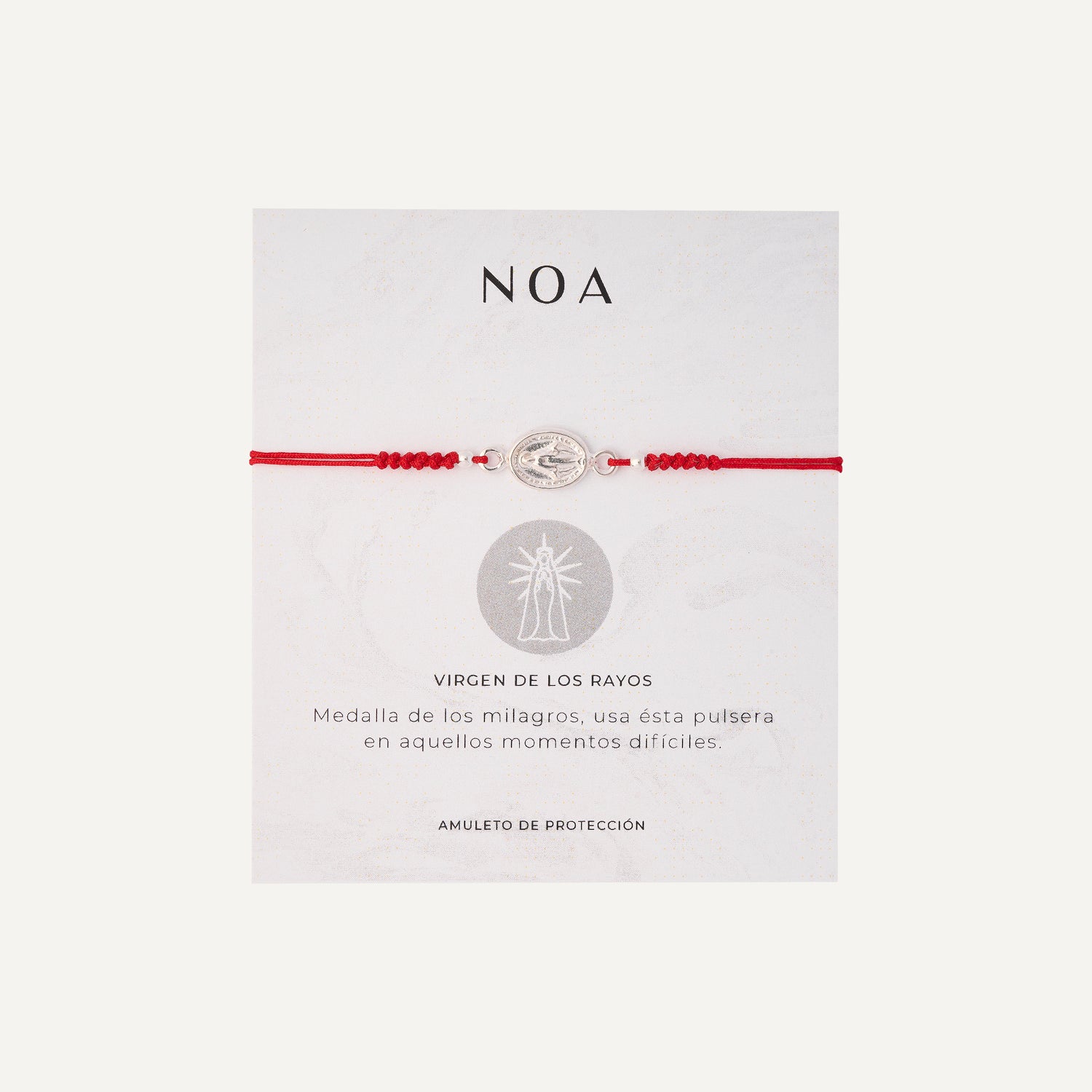 PULSERA DE HILO ROJO VIRGEN PLATA