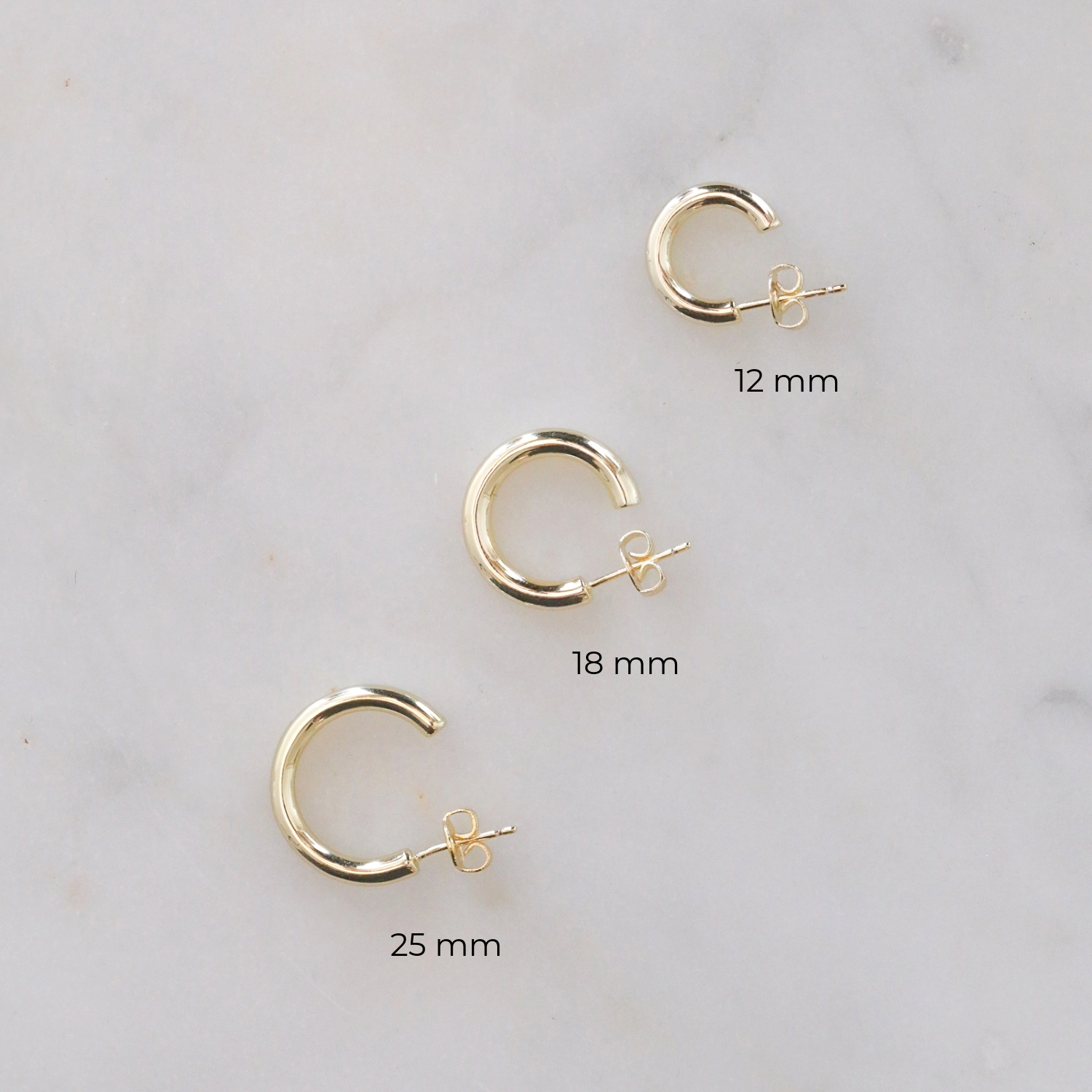 ARGOLLAS KENDALL BAÑO DE ORO 25 MM.