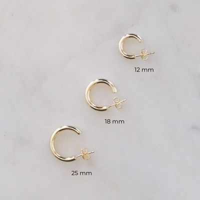 ARGOLLAS KENDALL BAÑO DE ORO 25 MM.