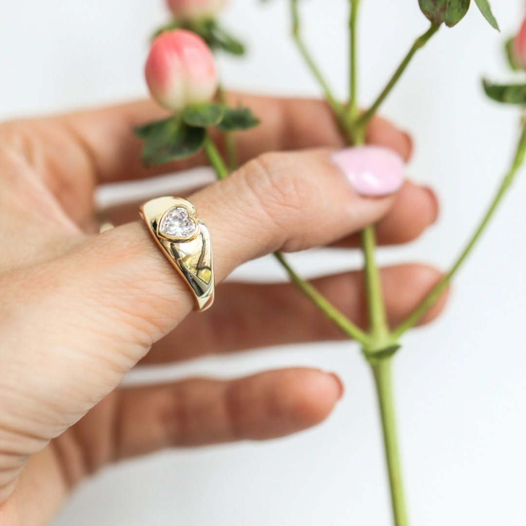 ANILLO AMORE BAÑO DE ORO