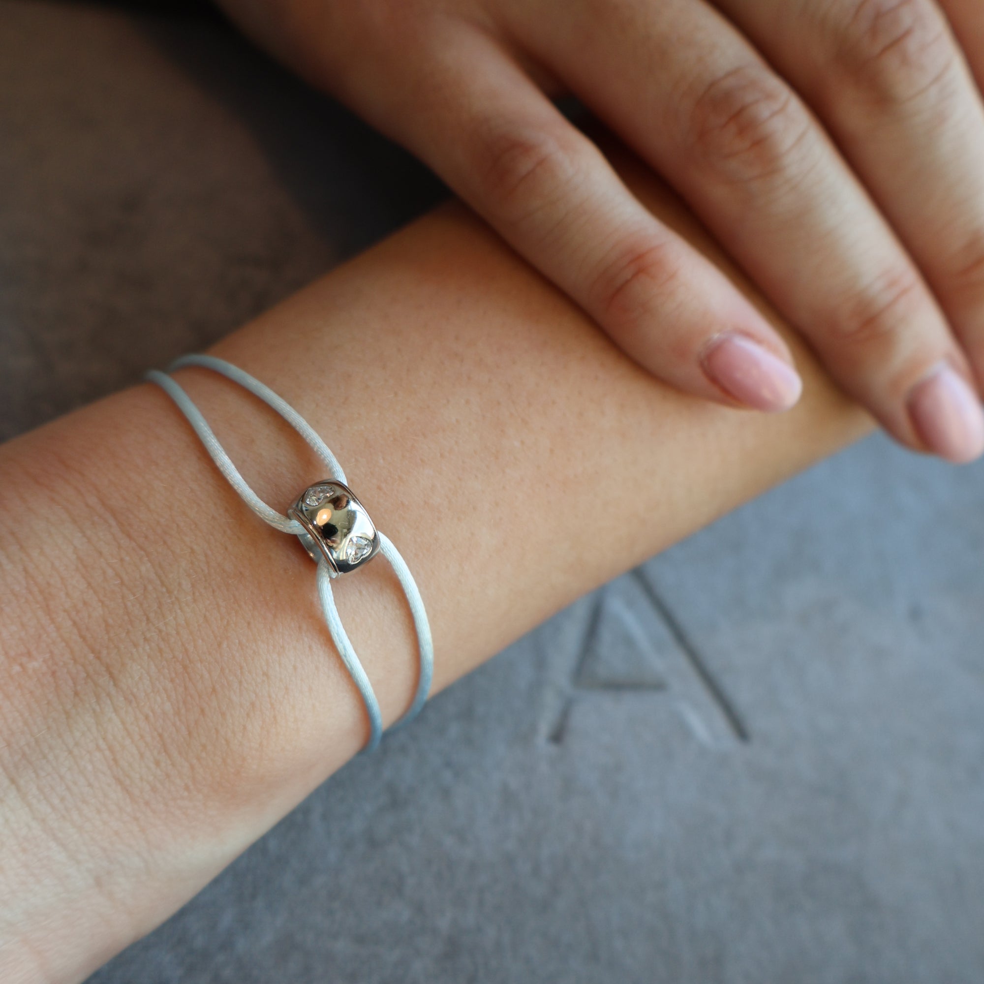 PULSERA LAZO CORAZON PLATA