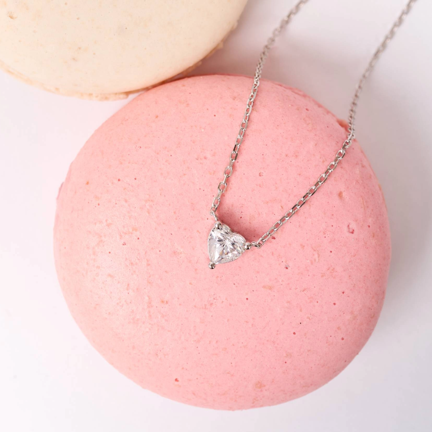 PULSERA MOM HEART WHITE SOLITARY PLATA