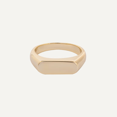 ANILLO SELLO DELGADO BAÑO DE ORO