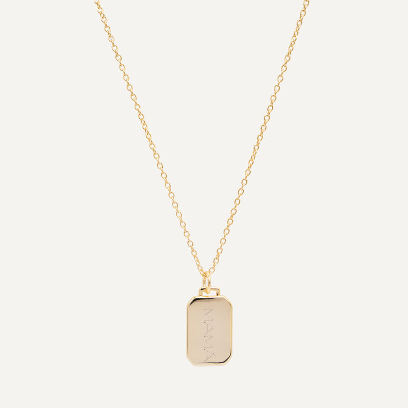 COLLAR MEDALLÓN RECTANGULAR BAÑO DE ORO