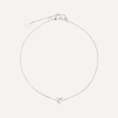 PULSERA MOM HEART WHITE SOLITARY PLATA