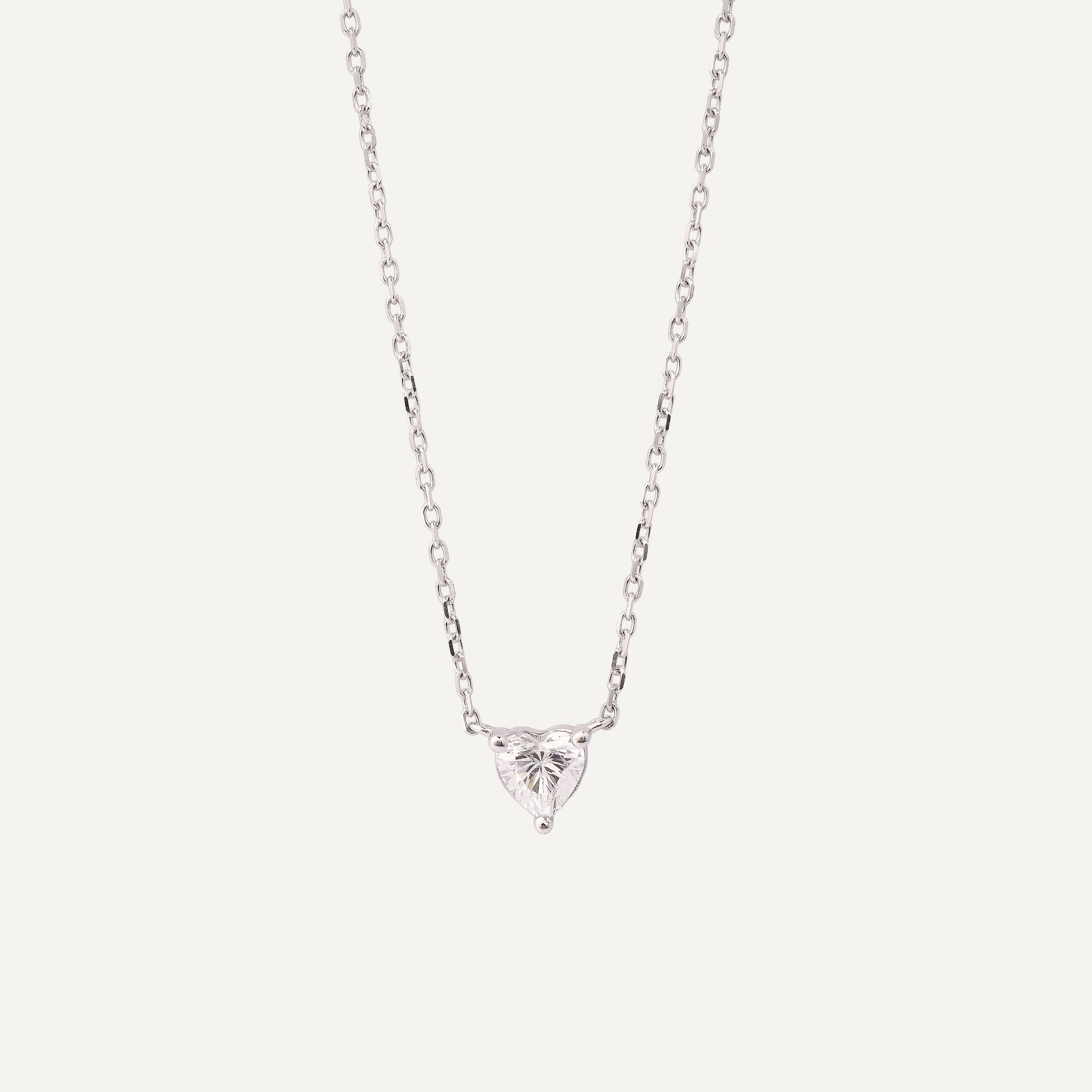 COLLAR MOM HEART WHITE SOLITARY PLATA