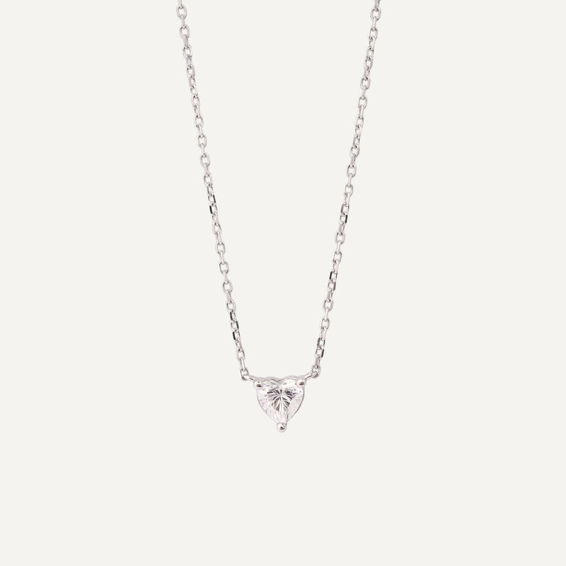COLLAR MOM HEART WHITE SOLITARY PLATA