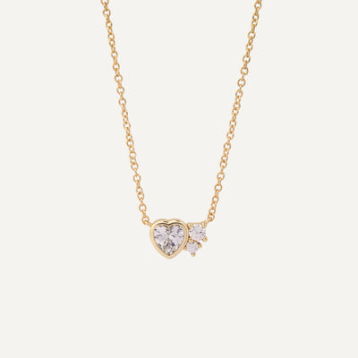 COLLAR MOM CORAZÓN PUNTO DE LUZ BAÑO DE ORO