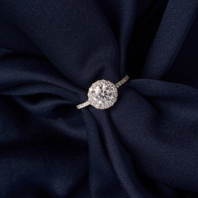 SOLITARIO HALO CON PAVÉ