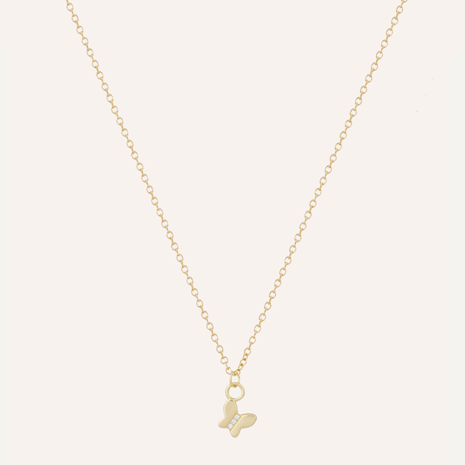COLLAR DE NIÑA MARIPOSA WHITE BAÑO DE ORO