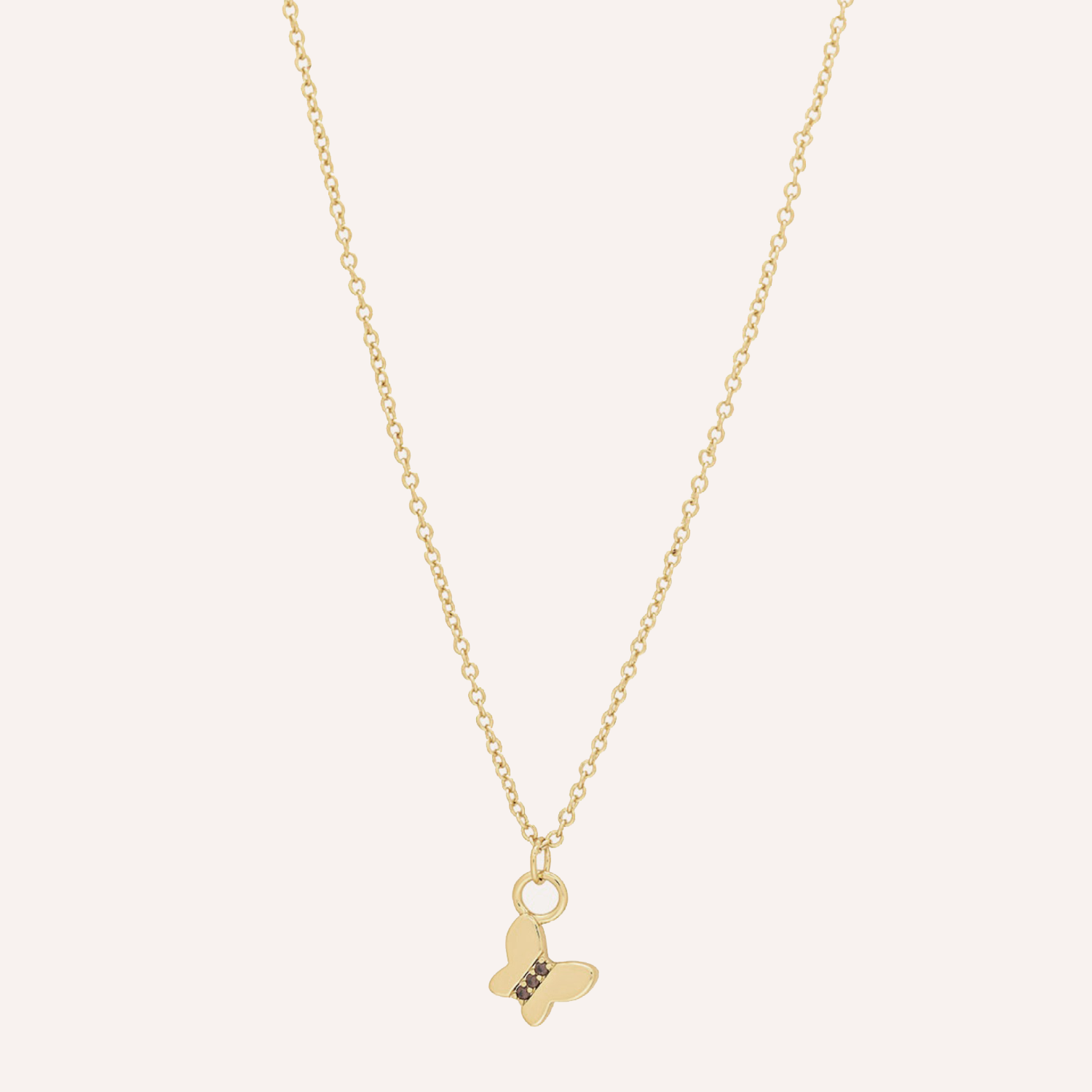 COLLAR DE NIÑA MARIPOSA RED BAÑO DE ORO