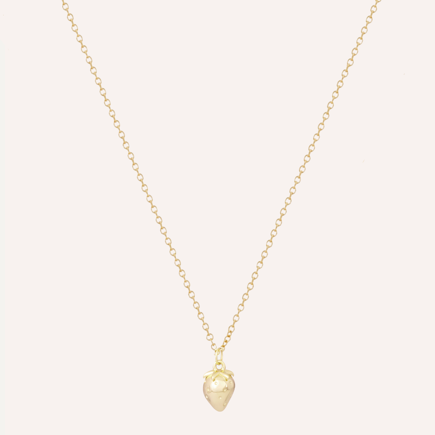 COLLAR DE NIÑA FRUTILLA BAÑO DE ORO