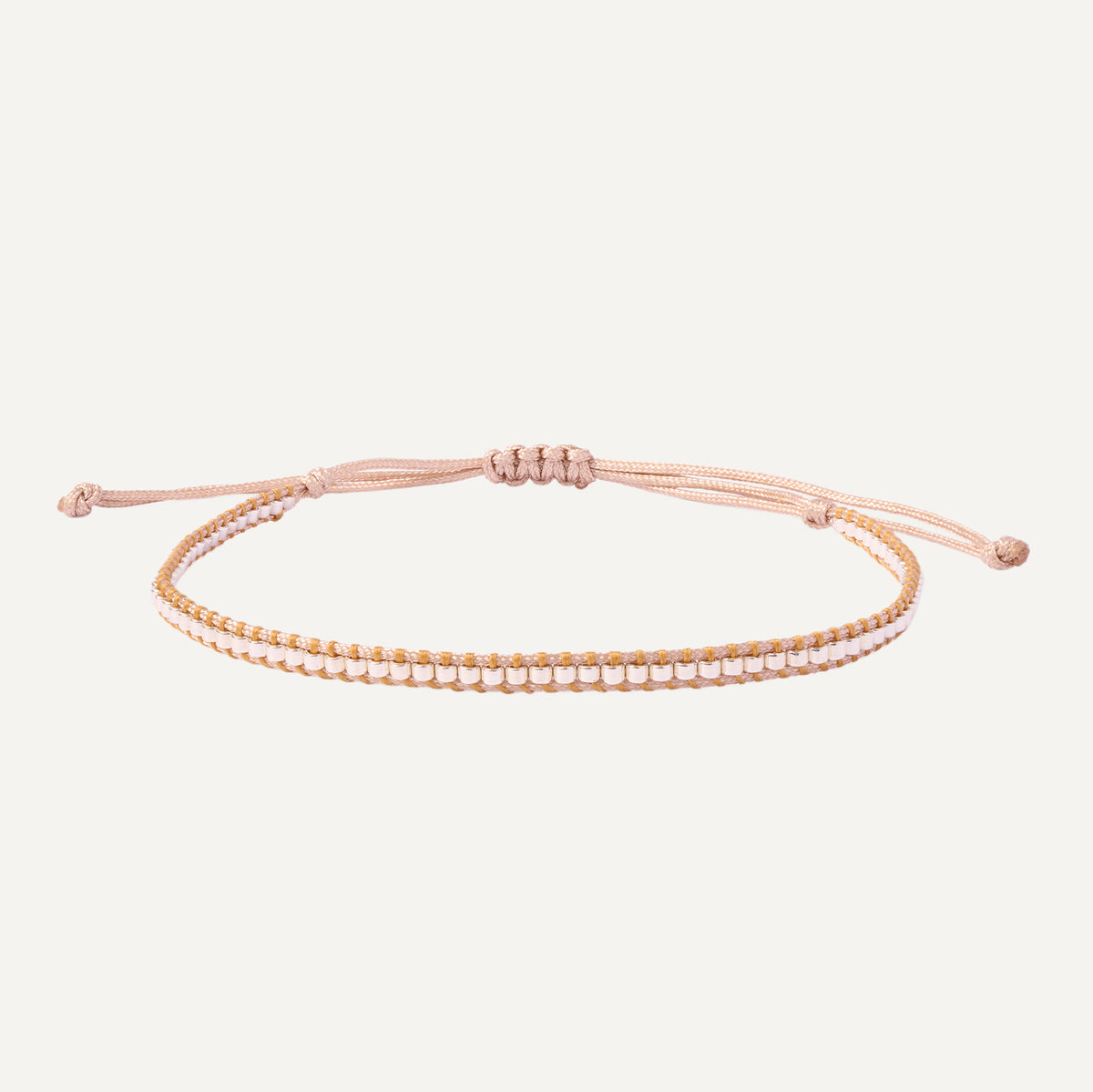 PULSERA DE HILO ARENA PETIT PLATA