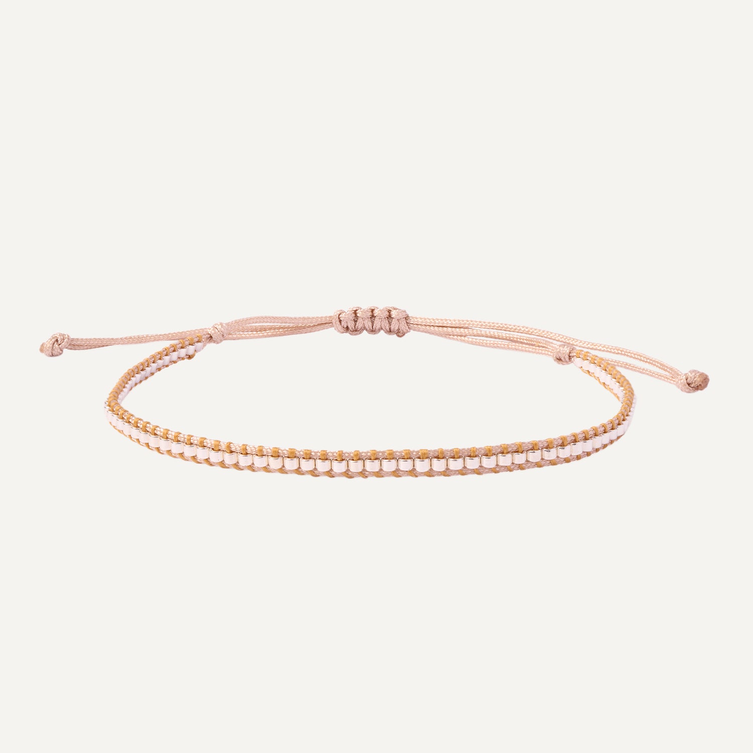 PULSERA DE HILO ARENA PETIT PLATA