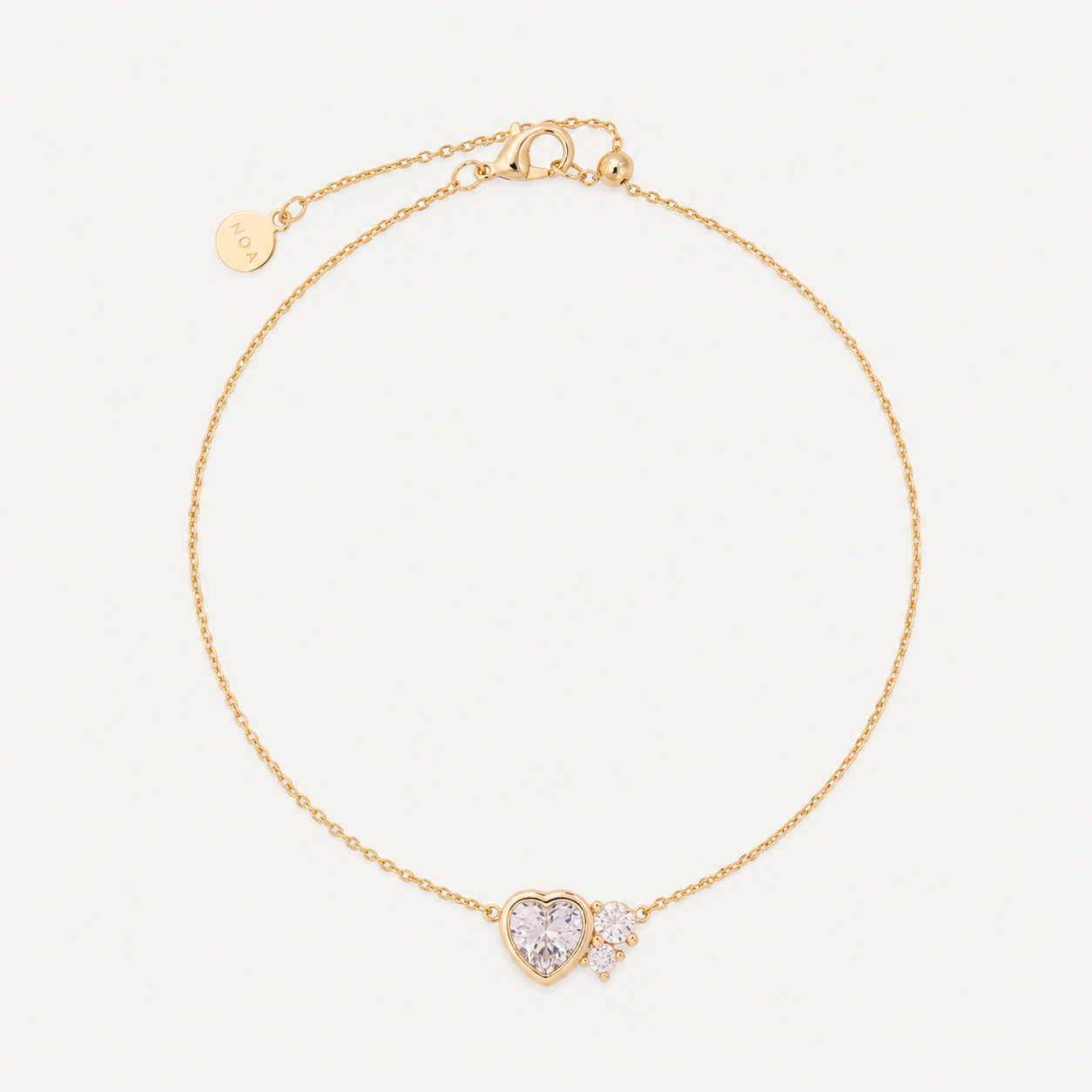 PULSERA MOM PUNTO DE LUZ CORAZÓN BAÑO DE ORO