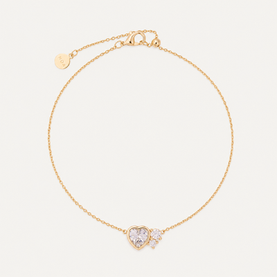PULSERA MOM PUNTO DE LUZ CORAZÓN BAÑO DE ORO