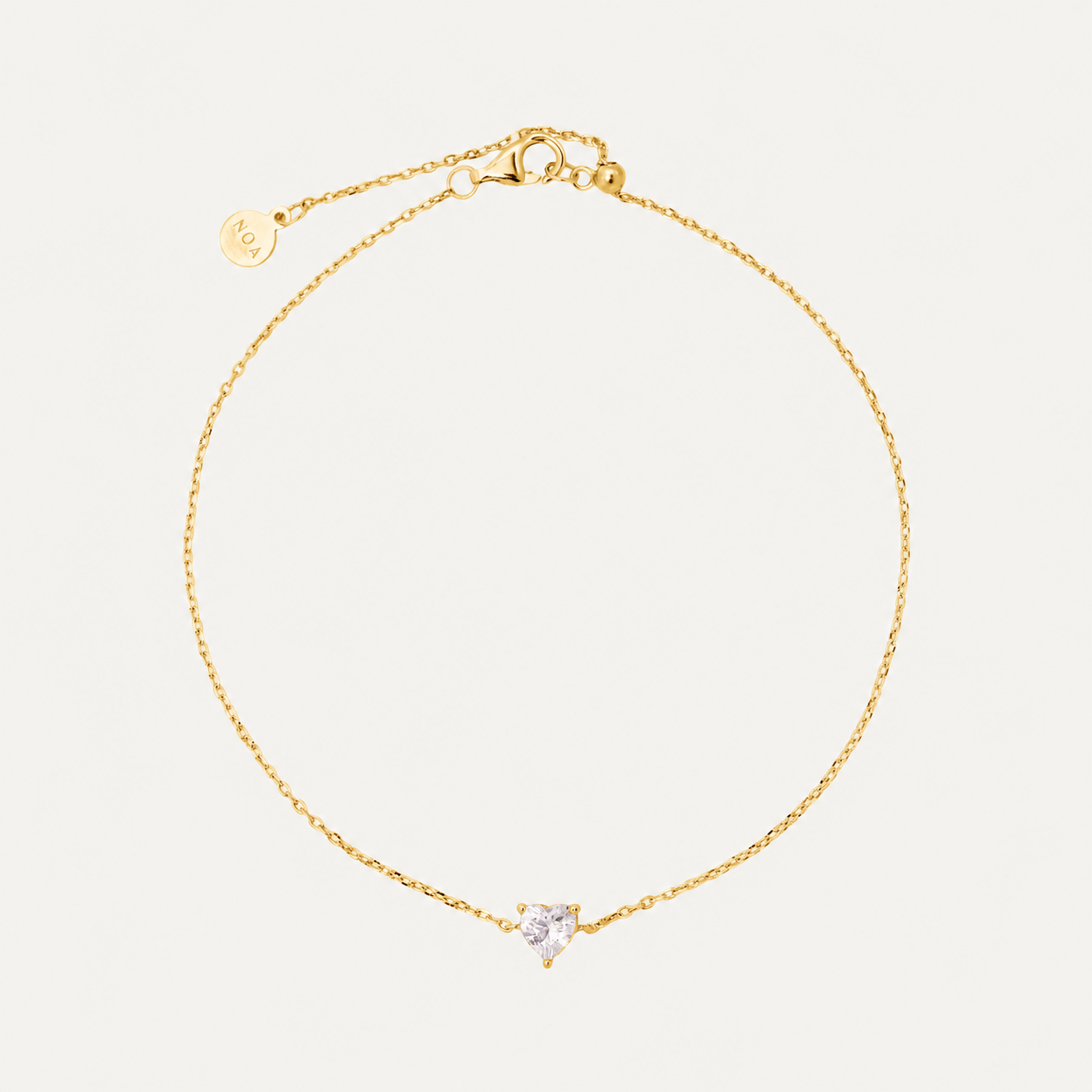 PULSERA MOM HEART WHITE SOLITARY BAÑO EN ORO