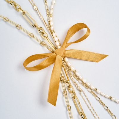 COLLAR PERLA RÍO BAÑO DE ORO