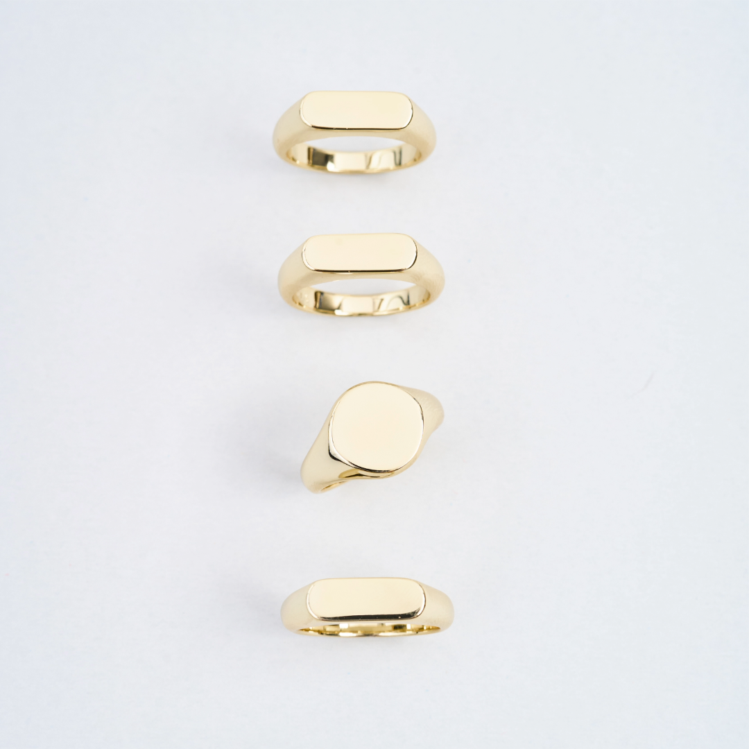 ANILLO SELLO DELGADO BAÑO DE ORO