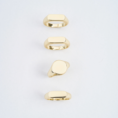 ANILLO SELLO DELGADO BAÑO DE ORO