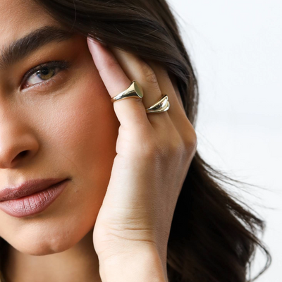 ANILLO SELLO REDONDO BAÑO DE ORO