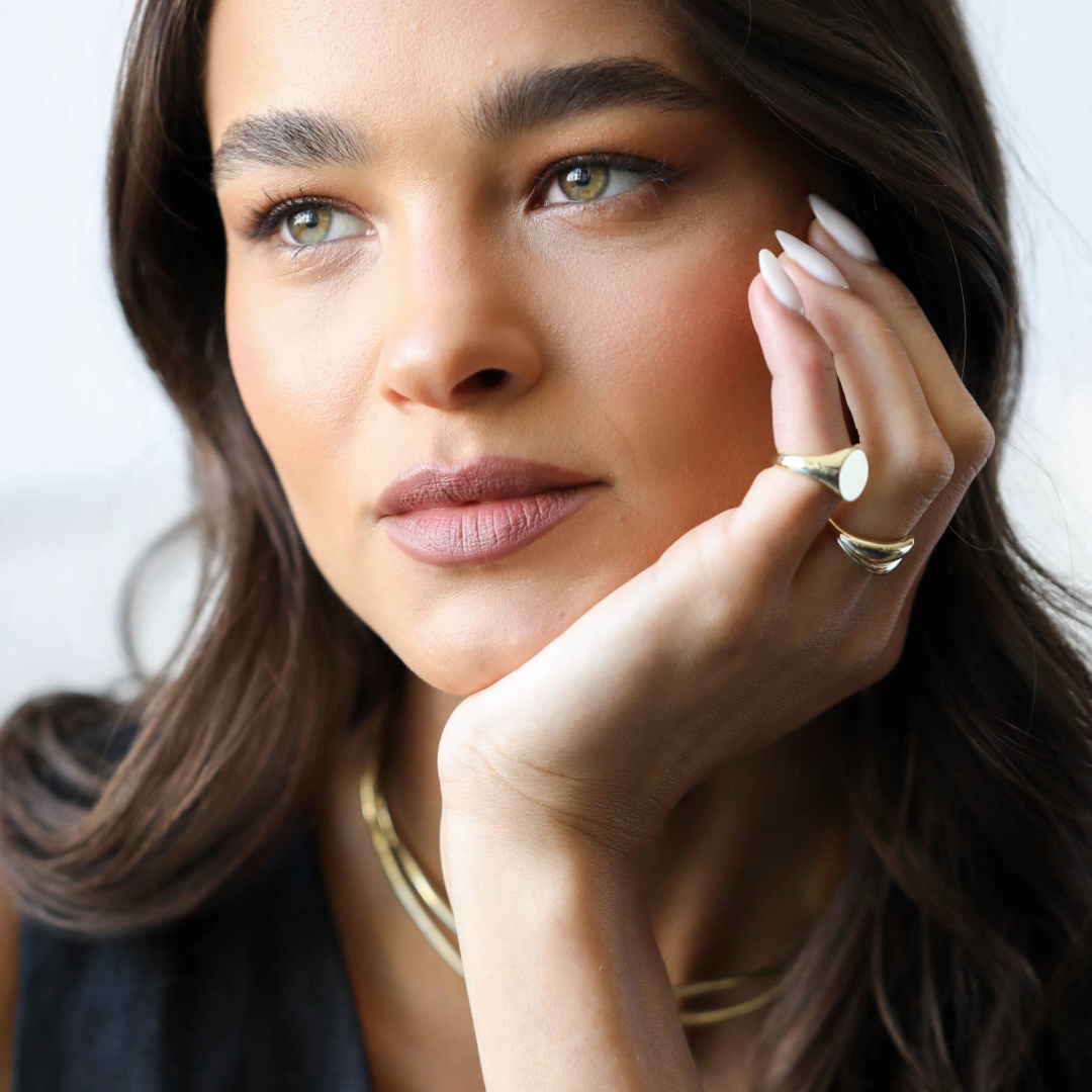 ANILLO SELLO REDONDO BAÑO DE ORO