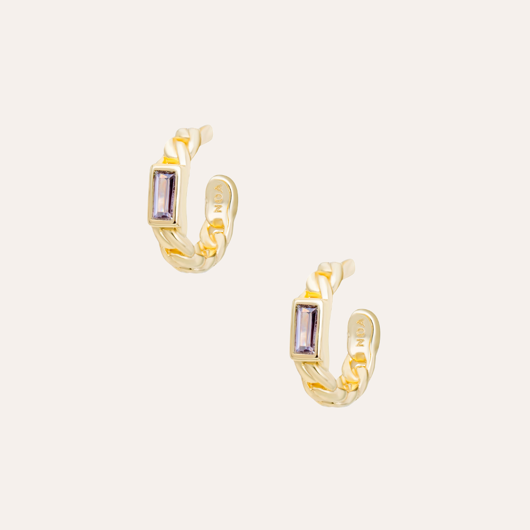EAR CUFFS MAXI EDY WHITE BAÑO DE ORO