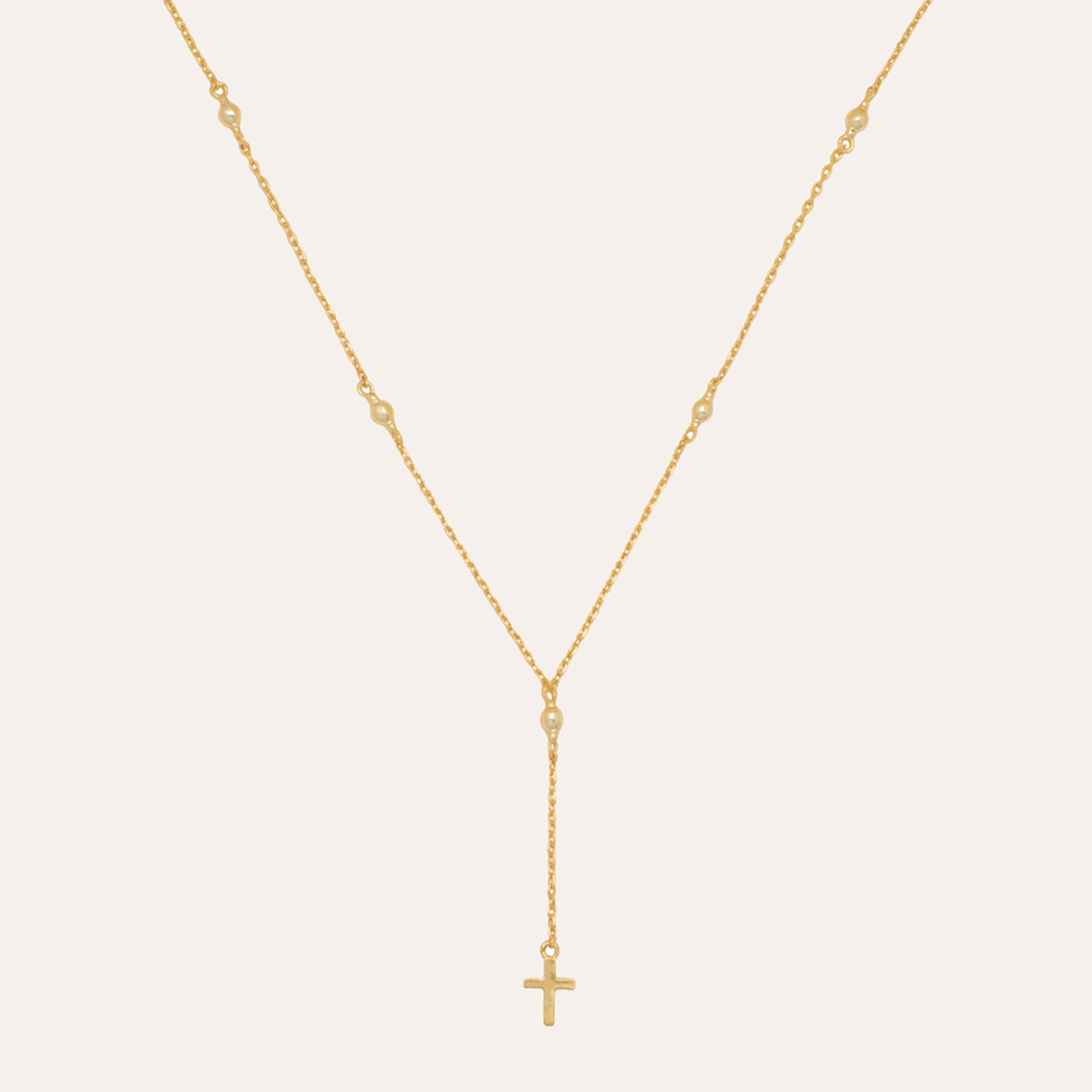 COLLAR CASCADA CROSS BAÑO DE ORO