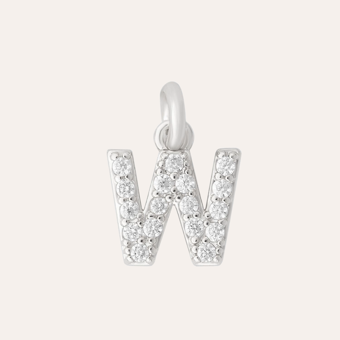 CHARM LETRA W PLATA
