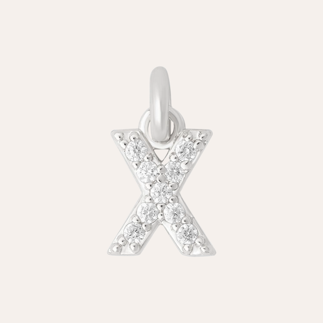 CHARM LETRA X PLATA