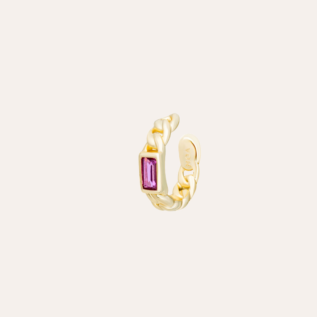 EAR CUFF MAXI EDY PINK BAÑO DE ORO