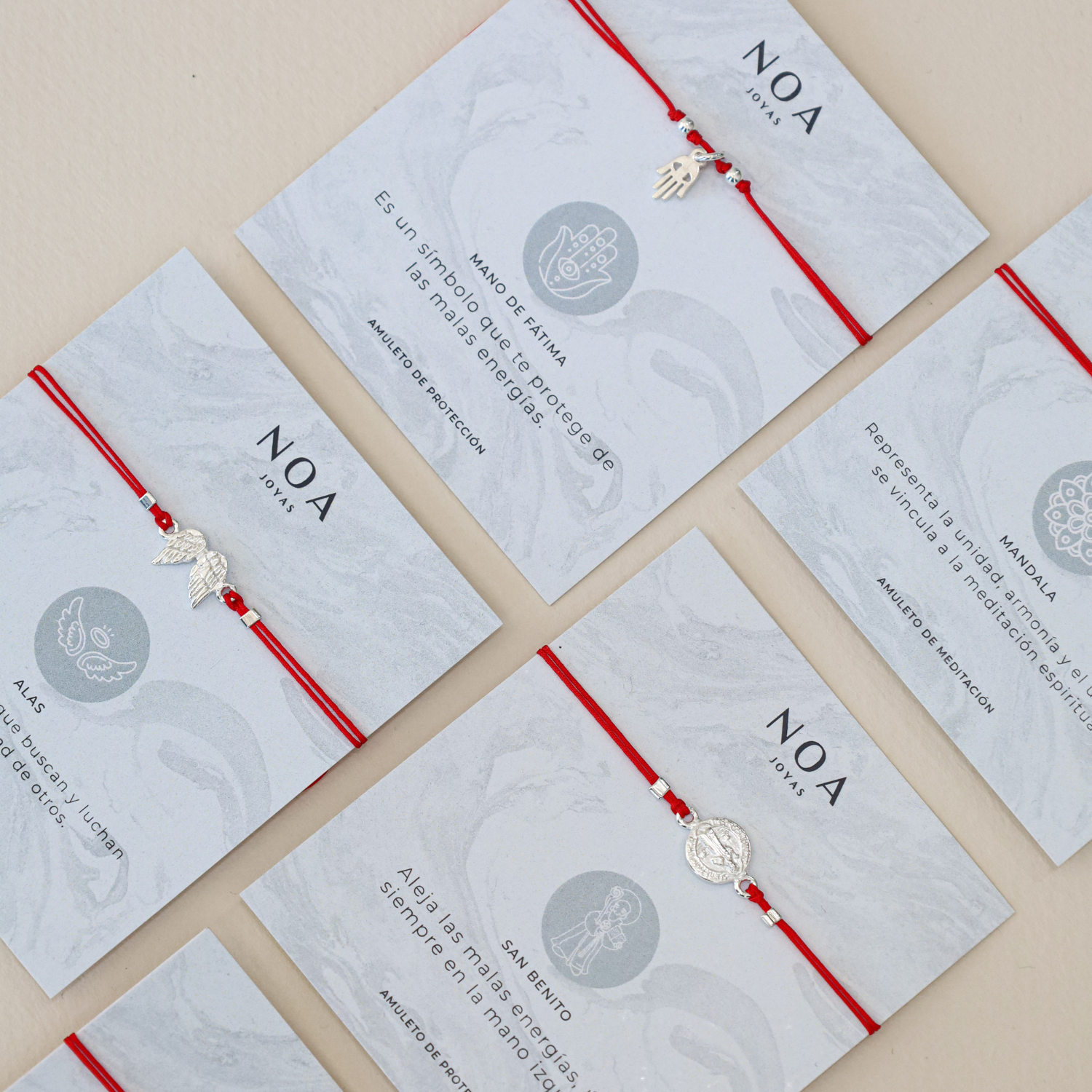 PULSERA HILO ROJO MANO DE FÁTIMA PLATA