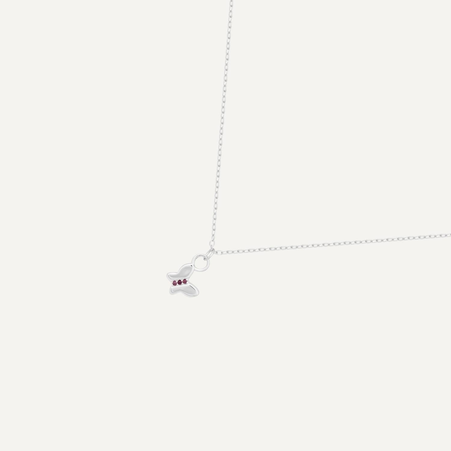 COLLAR DE NIÑA MARIPOSA PLATA