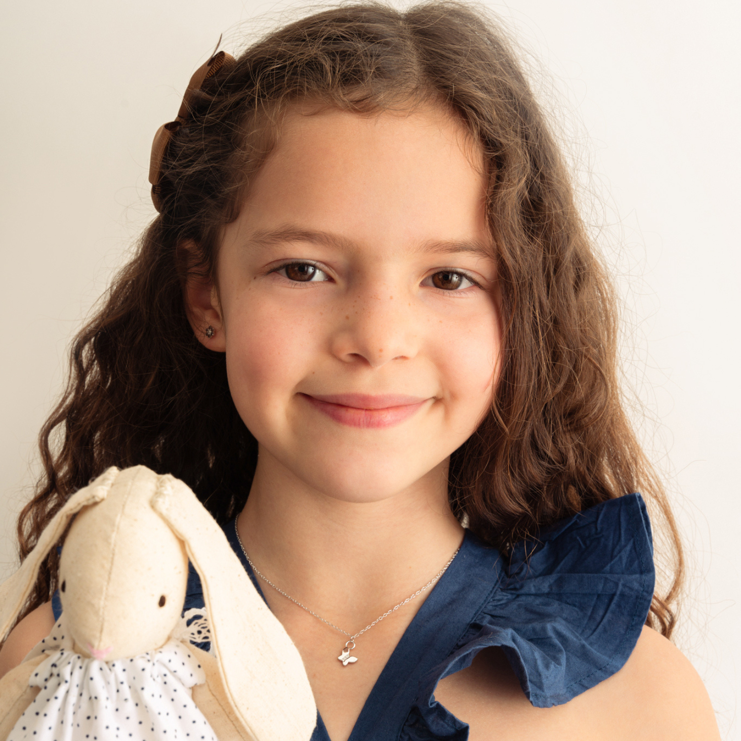 COLLAR DE NIÑA MARIPOSA PLATA