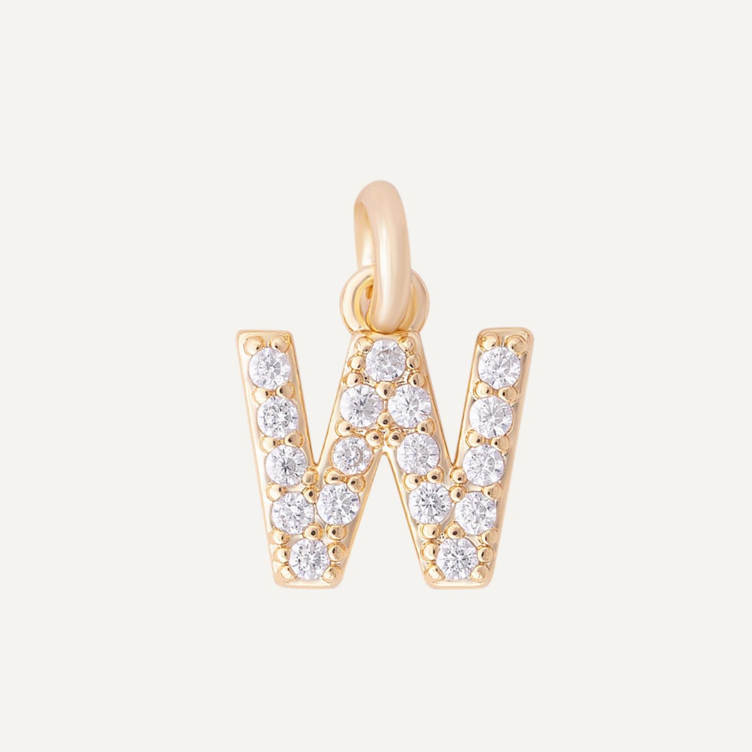 CHARM LETRA W BAÑO DE ORO