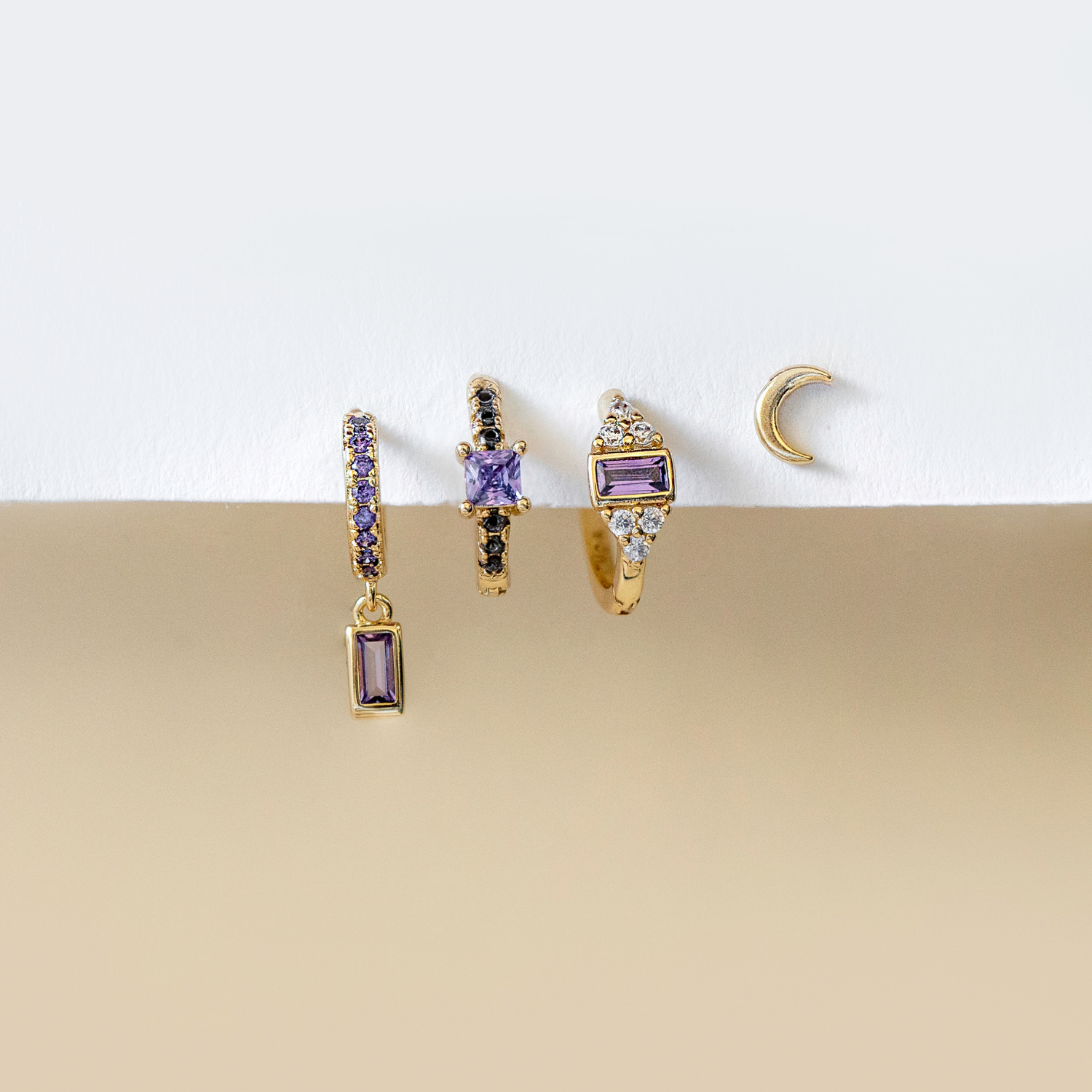 PIERCING EMI VIOLET BAÑO DE ORO