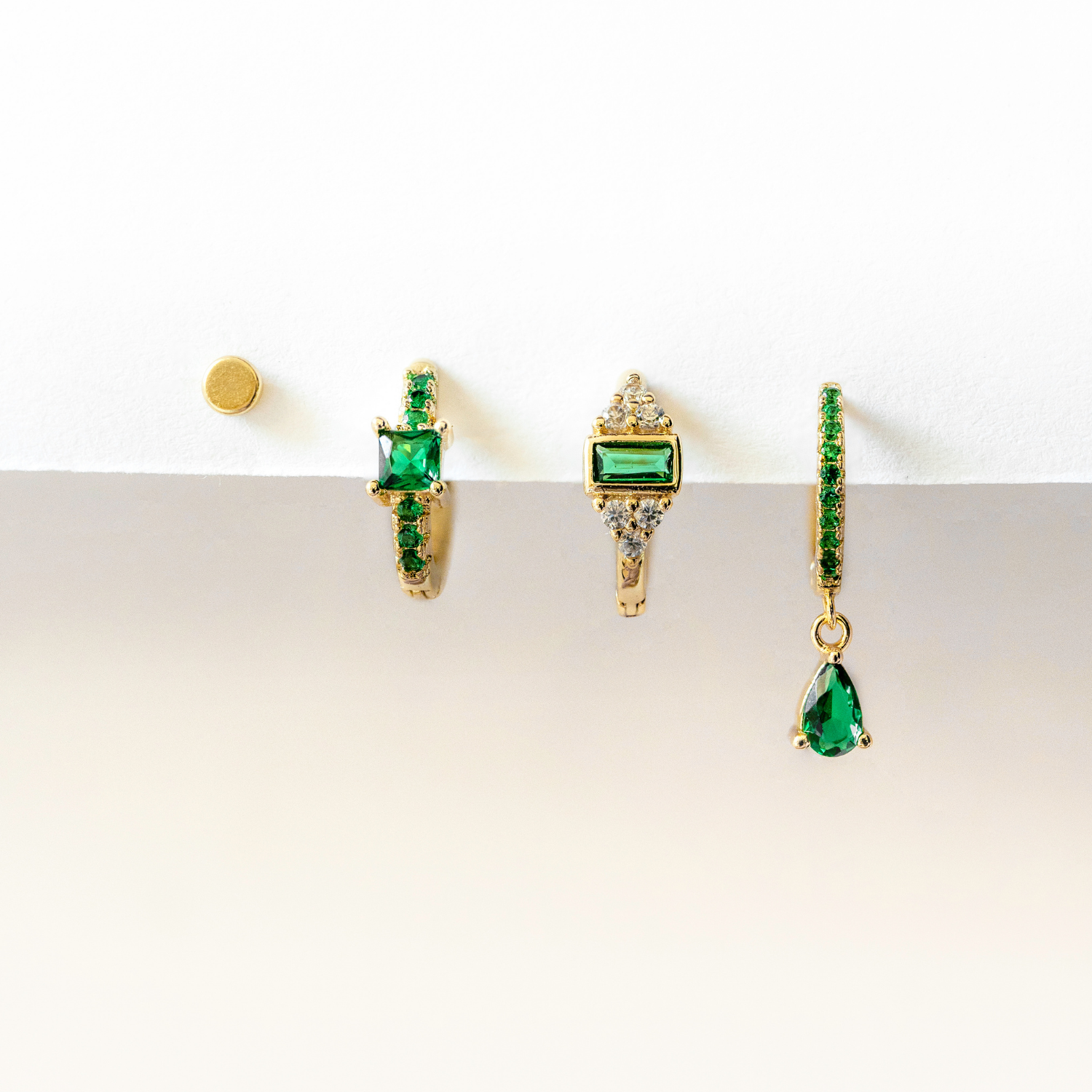 PIERCING EMI GREEN BAÑO DE ORO