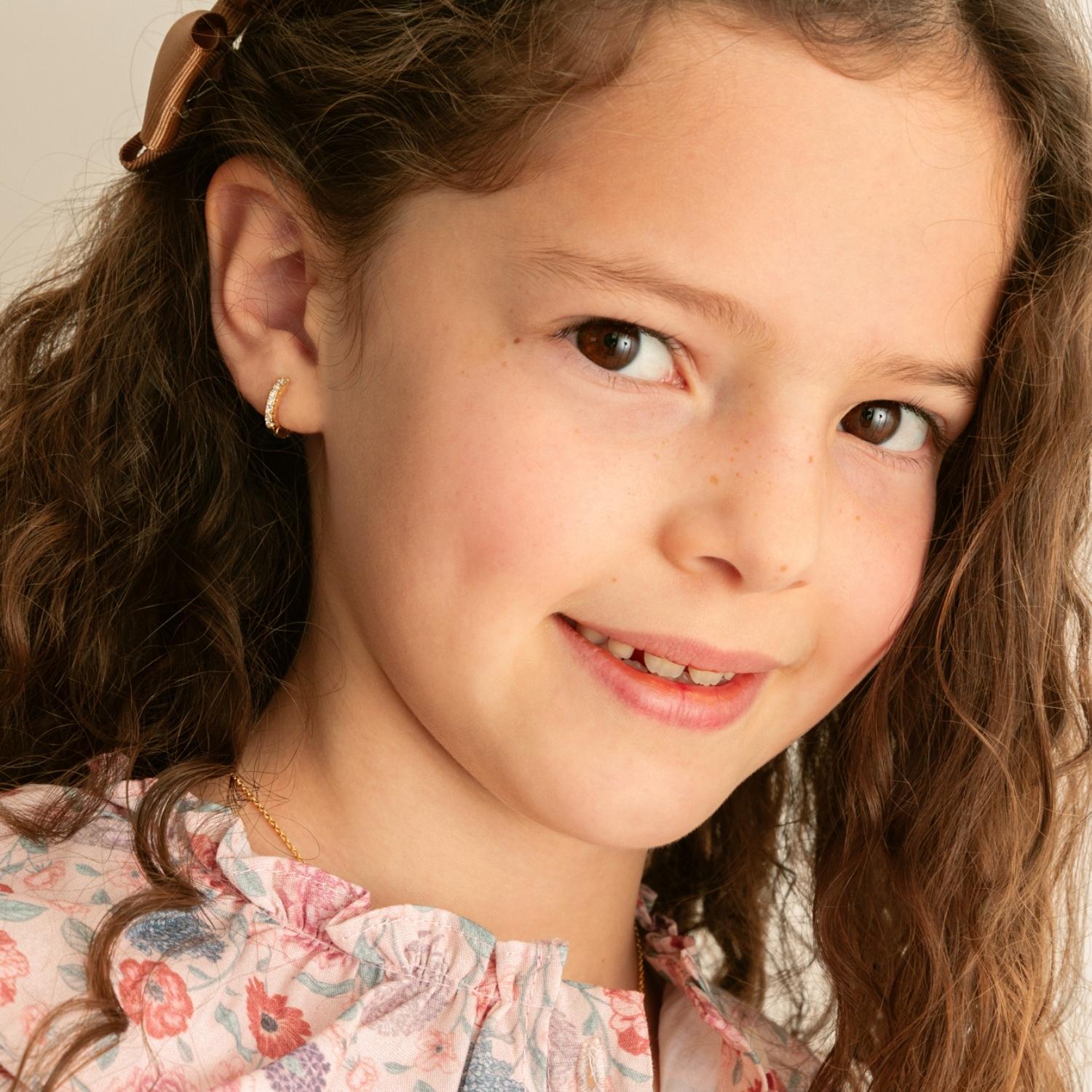 COLLAR DE NIÑA FLOR BLUE BAÑO DE ORO