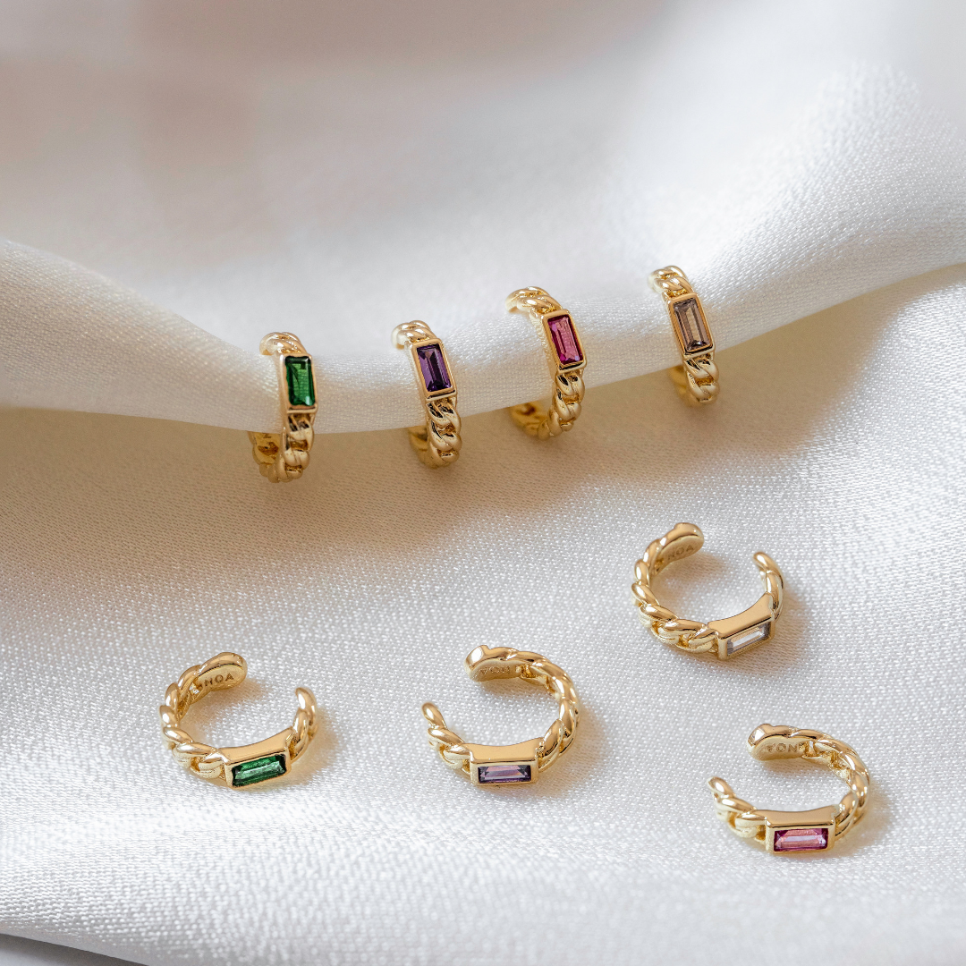 EAR CUFF MAXI EDY PINK BAÑO DE ORO